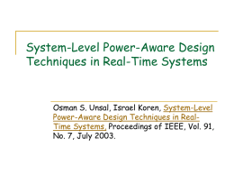 Power-Aware Real-Time Systems