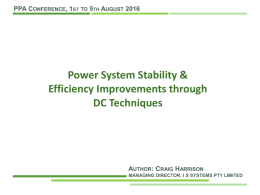 Power System Stability and Efficiency Improvements through DC