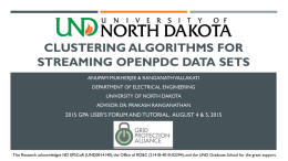 (UND) - Clustering Algorithms of Streaming openPDC Data Setsx
