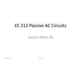 EE 212 Passive AC Circuits