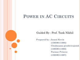 Power in AC Circuits - GTU E