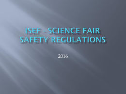 Safety Regulations - Bartlesville District Science Fair