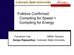 Folklore Confirmed: Compiling for Speed = Compiling for Power