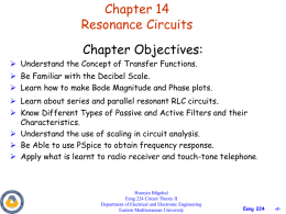 Lecture Notes - Resonance Circuits and Characteristics File