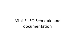 Mini-EUSO Schedule and documentation