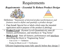 Requirements and Selection