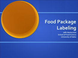 Food Package Labeling
