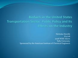 Biofuels in the United States Transportation Sector