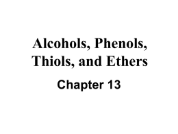 Alcohols, phenols, thiols and ethers notes