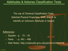 Aldehydes & Ketones Classification Tests