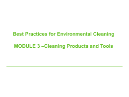 Environmental cleaning toolkit: Module three