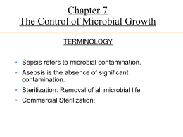 Control of Microbial Growth