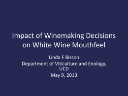 Impact of Winemaking Decisions on White Wine Mouthfeel