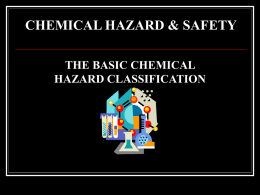 WHY CLASSIFY THE HAZARD?