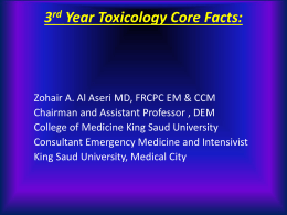 3rd Year Toxicology Core Facts: