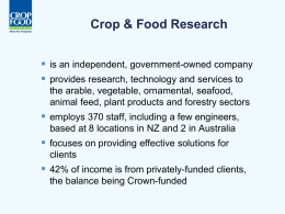 Crop & Food Research - Centre for Energy Research