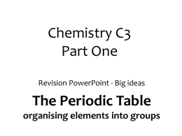 Chemistry C2 Part One