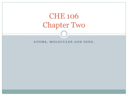 CHE 106 Chapter 2x