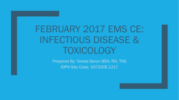 February 2017 EMS CE: Infectious Disease