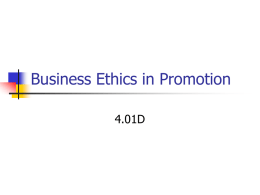 Business Ethics in Promotion