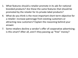 What features should a retailer promote in its ads for national