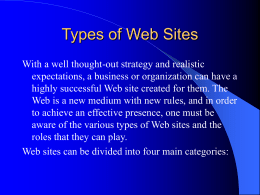 Types of Web Sites - RM-A