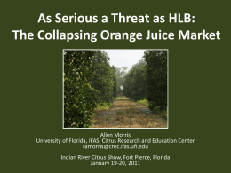 As Serious a Threat as HLB: The Collapsing Orange Juice Market
