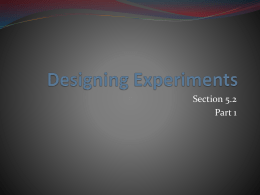5.2 Designing Experiments