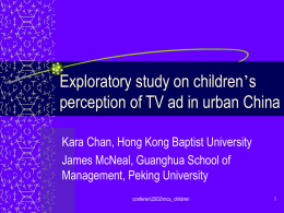 Exploratory study on children’s perception of TV ad in