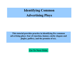 Identifying Common Advertising Ploys