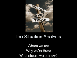 Lecture 4-5-6 The Situation Analysis & Vision, media