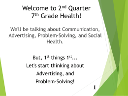 Welcome to 2nd Quarter 7th Grade Health!