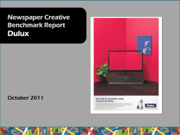 October 2011 Creative Benchmarking - Dulux