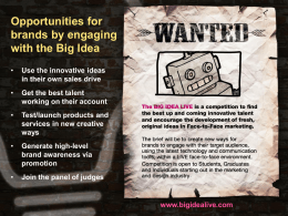 OPTION 3 Big Idea Live Event Partner Opportunity for a brand to