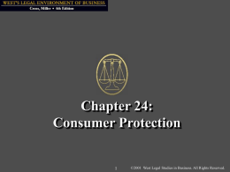 Chapter 24: Consumer Protection