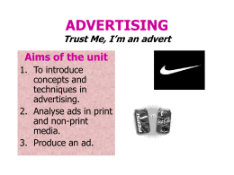 ADVERTISING Trust Me, I`m an advert - Milligans