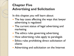 Chapter Five Advertising and Solicitation
