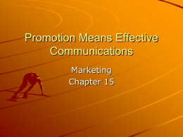 Promotion Means Effective Communications