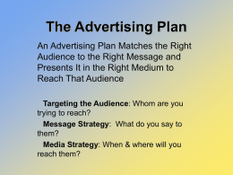 The Advertising Plan