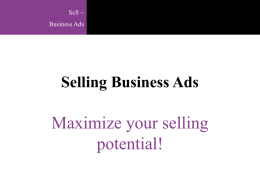 Selling Business Ads PPT