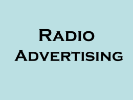Unit 12 Radio Advertising
