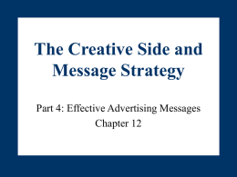 Chapter Twelve: The Creative Side and Message Strategy