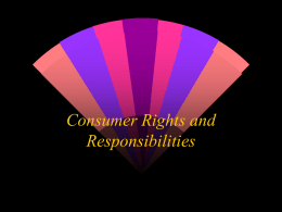 Consumer Rights and Responsiblities