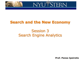 Search and the New Economy Session 2 Web Analytics