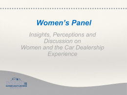 Female customer perceptions of buying from car dealers