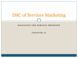 IMC of Services Marketing
