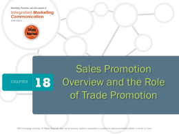 Sales Promotion Overview and the Role of Trade