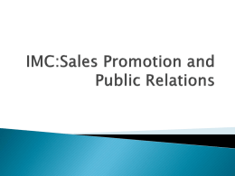 Sales Promotion and Public Relations File