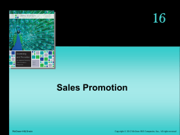 16 Sales Promotion - McGraw Hill Higher Education