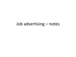 Job advertising notes File